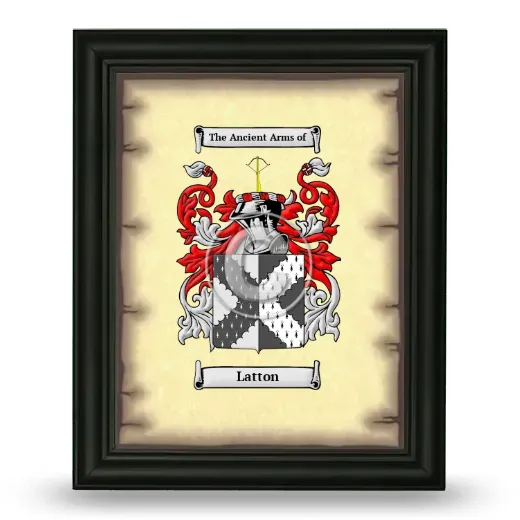 Latton Coat of Arms Framed - Black