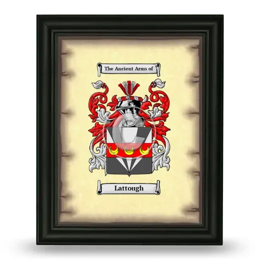 Lattough Coat of Arms Framed - Black