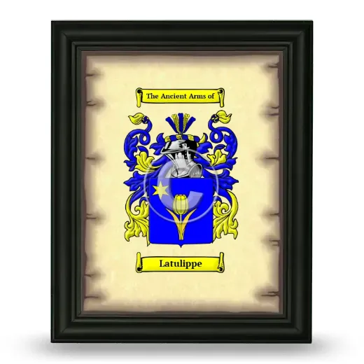 Latulippe Coat of Arms Framed - Black