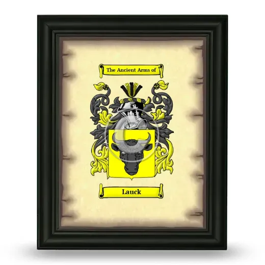 Lauck Coat of Arms Framed - Black