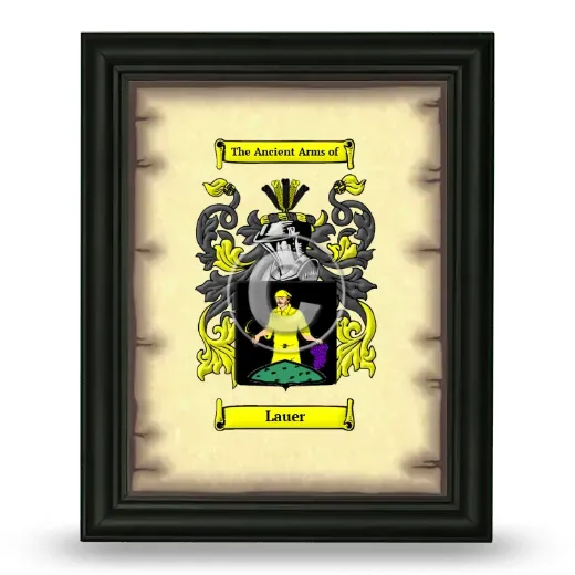 Lauer Coat of Arms Framed - Black