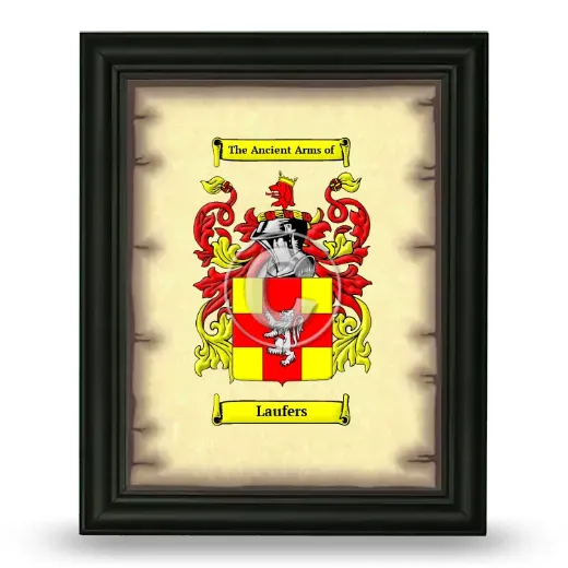 Laufers Coat of Arms Framed - Black