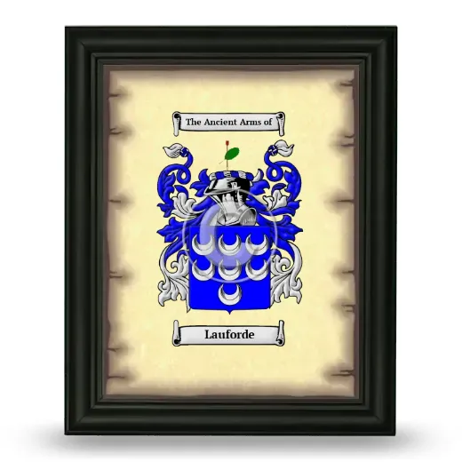 Lauforde Coat of Arms Framed - Black