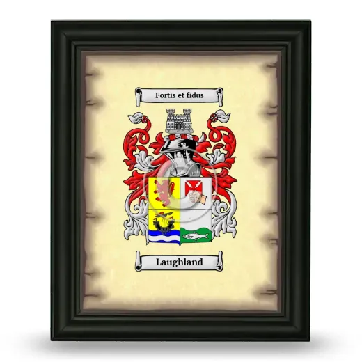 Laughland Coat of Arms Framed - Black