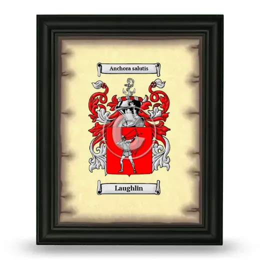 Laughlin Coat of Arms Framed - Black