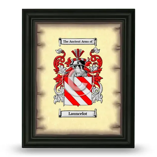 Launcelot Coat of Arms Framed - Black