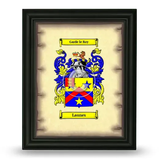 Launes Coat of Arms Framed - Black