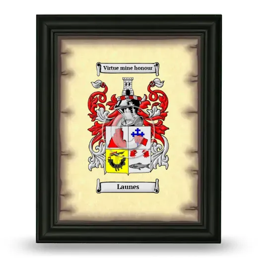 Launes Coat of Arms Framed - Black