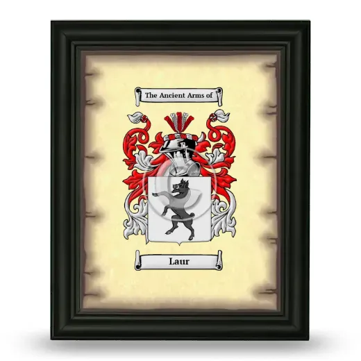 Laur Coat of Arms Framed - Black