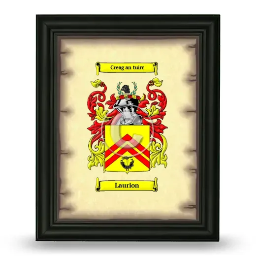 Laurion Coat of Arms Framed - Black