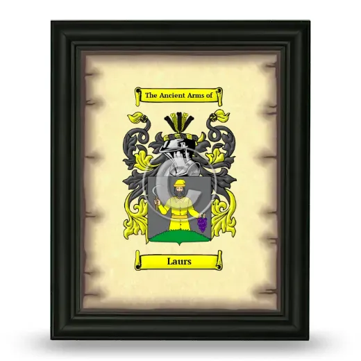 Laurs Coat of Arms Framed - Black