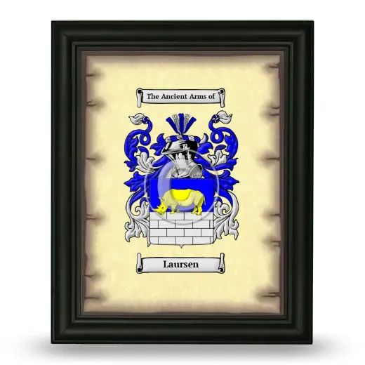 Laursen Coat of Arms Framed - Black
