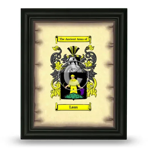 Laus Coat of Arms Framed - Black