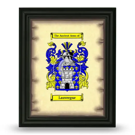 Lauvergne Coat of Arms Framed - Black