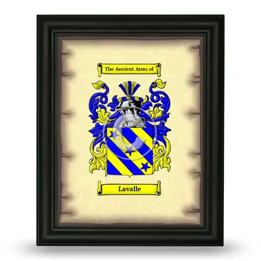 Lavalle Coat of Arms Framed - Black