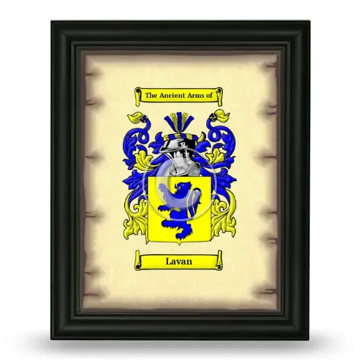 Lavan Coat of Arms Framed - Black