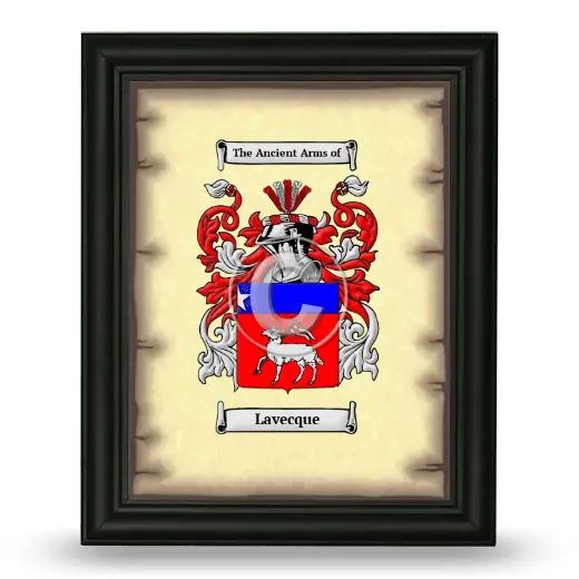 Lavecque Coat of Arms Framed - Black