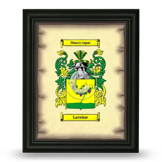 Laveine Coat of Arms Framed - Black