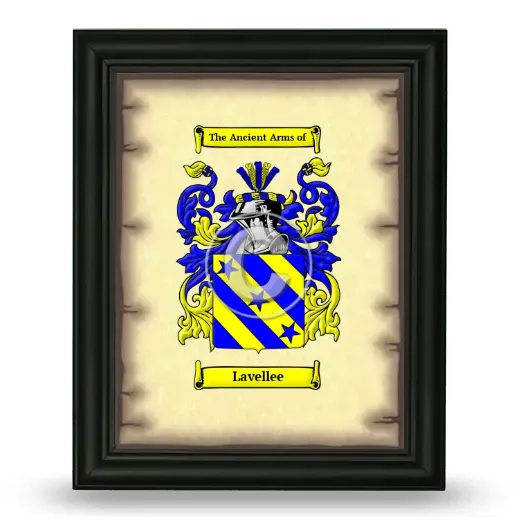 Lavellee Coat of Arms Framed - Black
