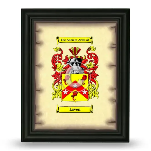 Laven Coat of Arms Framed - Black
