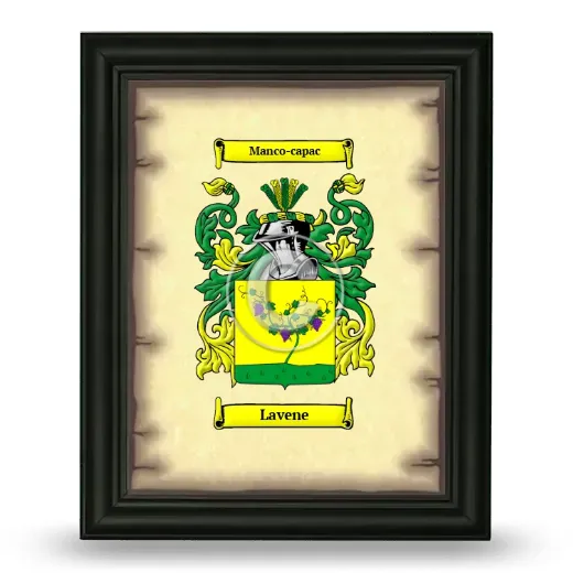 Lavene Coat of Arms Framed - Black