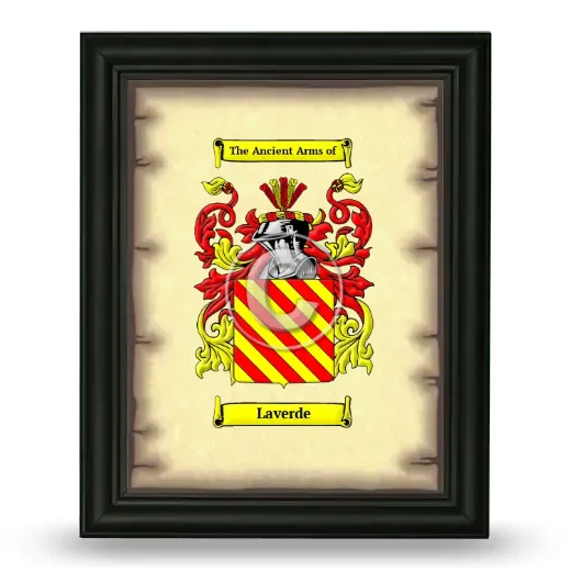 Laverde Coat of Arms Framed - Black