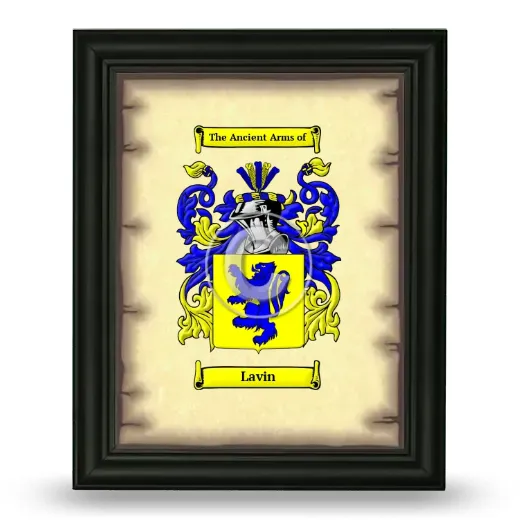 Lavin Coat of Arms Framed - Black