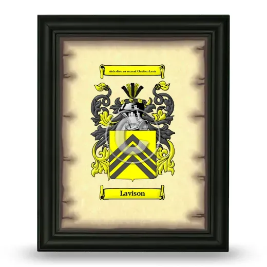 Lavison Coat of Arms Framed - Black