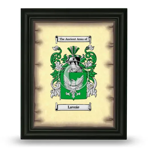 Lavoie Coat of Arms Framed - Black
