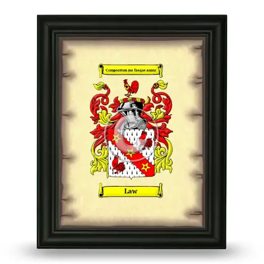 Law Coat of Arms Framed - Black