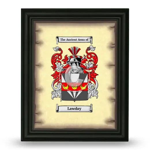 Lawday Coat of Arms Framed - Black