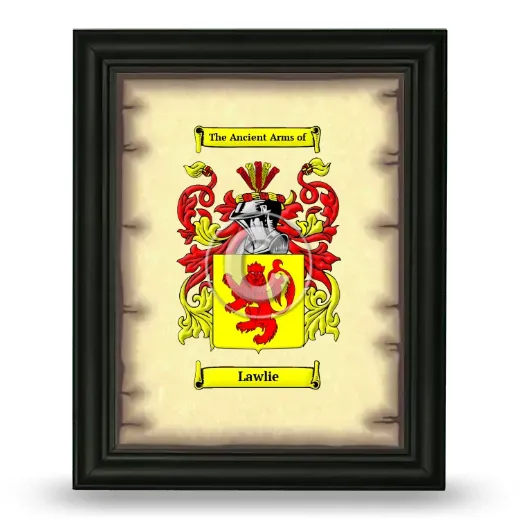 Lawlie Coat of Arms Framed - Black