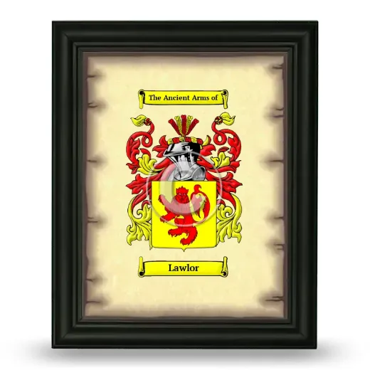 Lawlor Coat of Arms Framed - Black