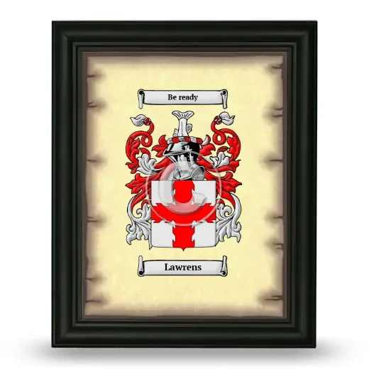 Lawrens Coat of Arms Framed - Black