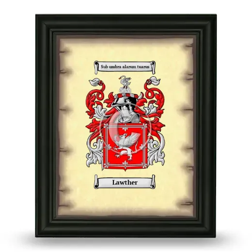 Lawther Coat of Arms Framed - Black