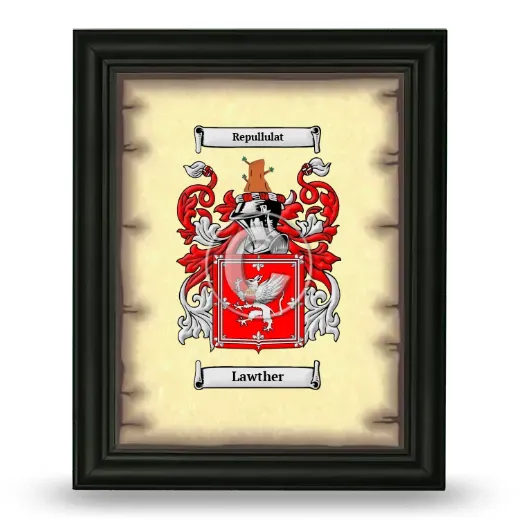 Lawther Coat of Arms Framed - Black