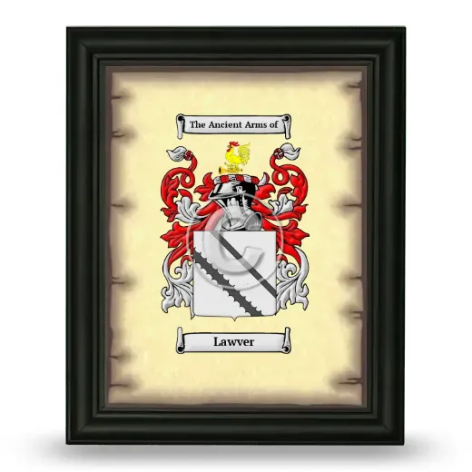 Lawver Coat of Arms Framed - Black