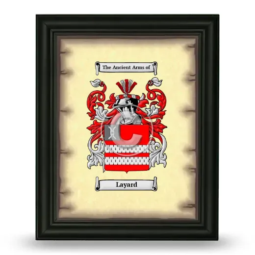 Layard Coat of Arms Framed - Black