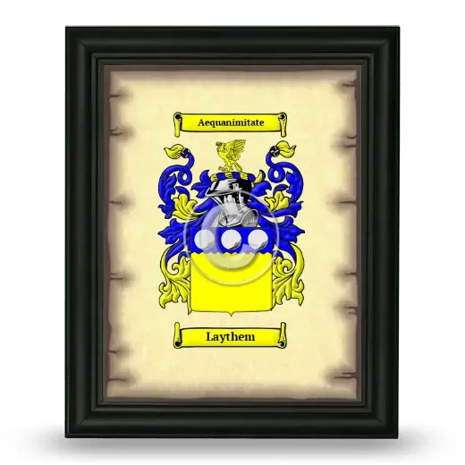 Laythem Coat of Arms Framed - Black