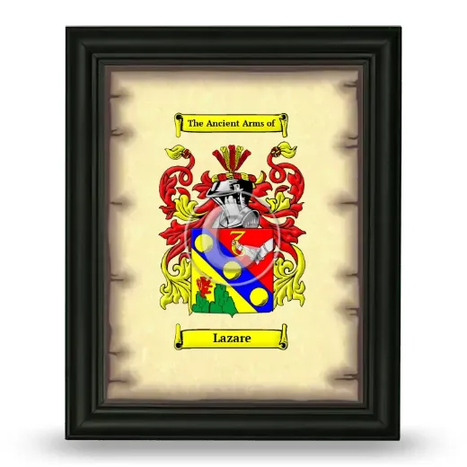 Lazare Coat of Arms Framed - Black