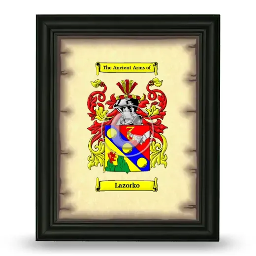 Lazorko Coat of Arms Framed - Black