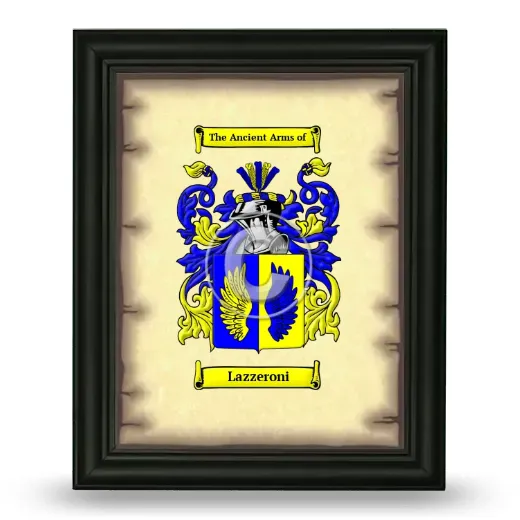 Lazzeroni Coat of Arms Framed - Black