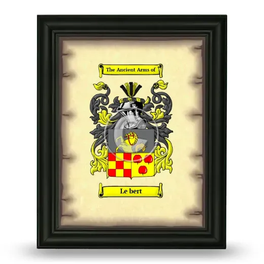 Le bert Coat of Arms Framed - Black