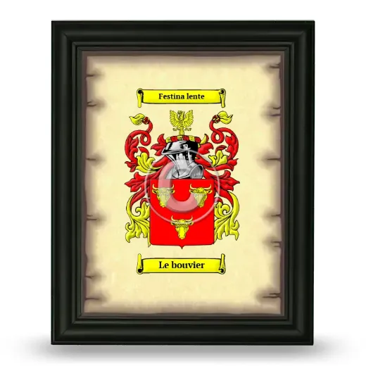 Le bouvier Coat of Arms Framed - Black