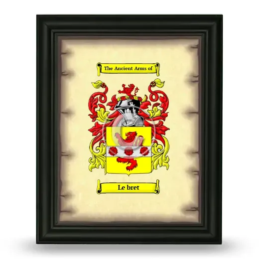Le bret Coat of Arms Framed - Black