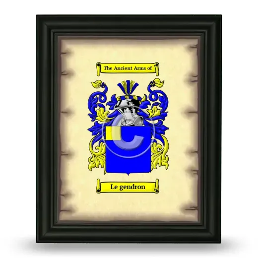 Le gendron Coat of Arms Framed - Black