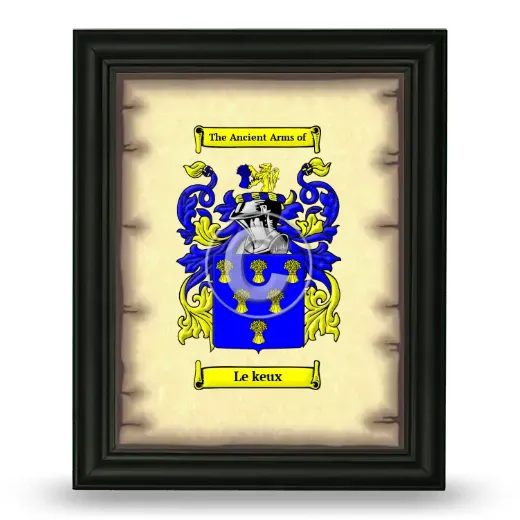 Le keux Coat of Arms Framed - Black