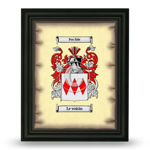 Le voisin Coat of Arms Framed - Black
