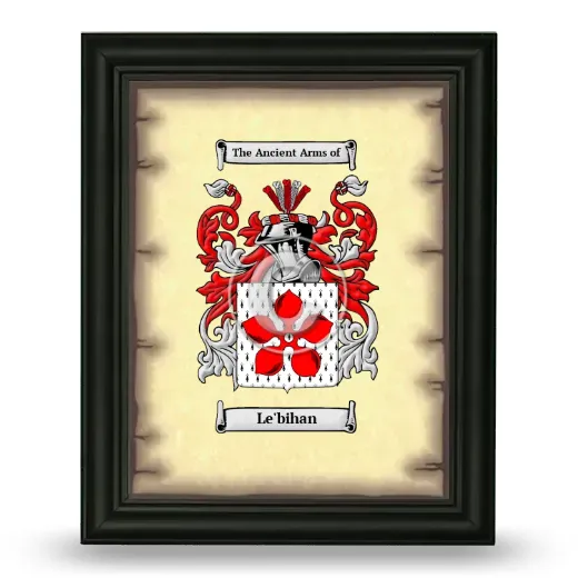 Le'bihan Coat of Arms Framed - Black
