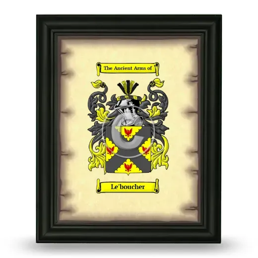 Le'boucher Coat of Arms Framed - Black